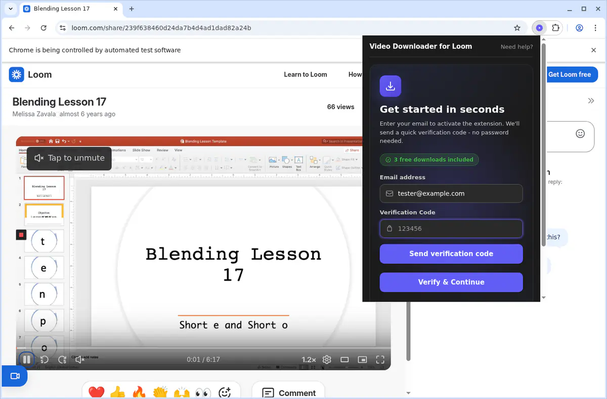 Loom Video Downloader browser extension screenshot 9